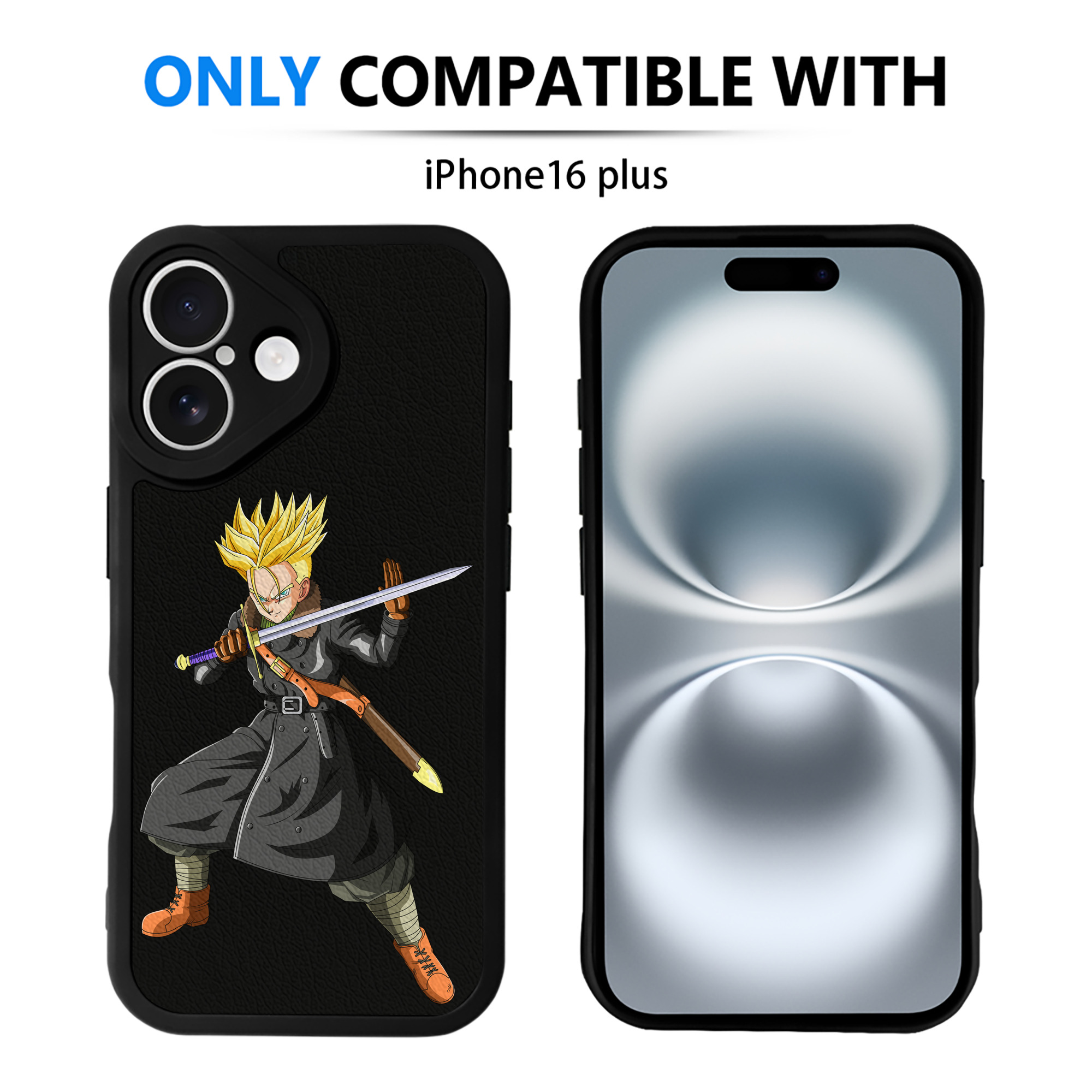 （画像用） ドラゴンボール トランクス（Torankusu）DRAGON BALL Trunks 【iPhone 16シリーズ対応】シリコンスマホケース（レザー調） 材質：シリコン